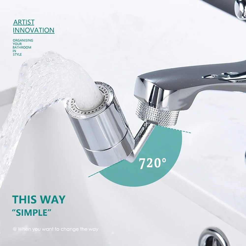720 Degree Angle Swivel Faucet Sprayer Attachment, Water Saving Bathroom Splash Filter Faucet Aerator for Face Washing, Gargle and Eye Flushing