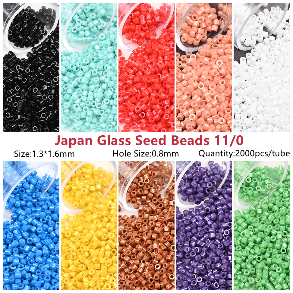 10Grams 11/0 Cylinder Japanese Beads 1.6mm Opaque Tiny Loose Spacer Beads For DIY Jewelry Making Hande Made Decoration