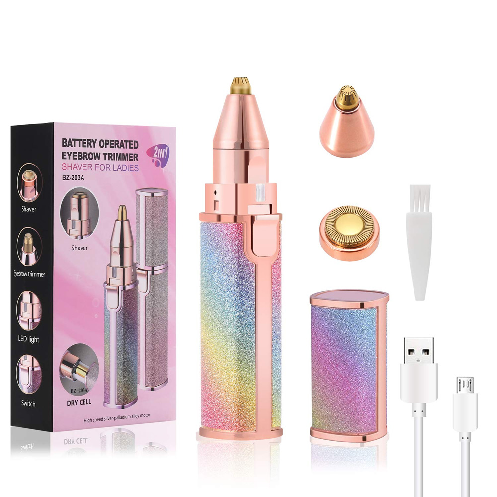 Flawless Touch Hair Remover, 2 in 1 Trimmer, Rechargeable Eyebrow Epilator Razor Shaver