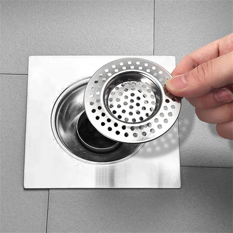 2PCS Stainless Steel Mesh Sink Strainer - Dual-Use Filter for Kitchen & Bathroom Drain Hole Waste Trapping