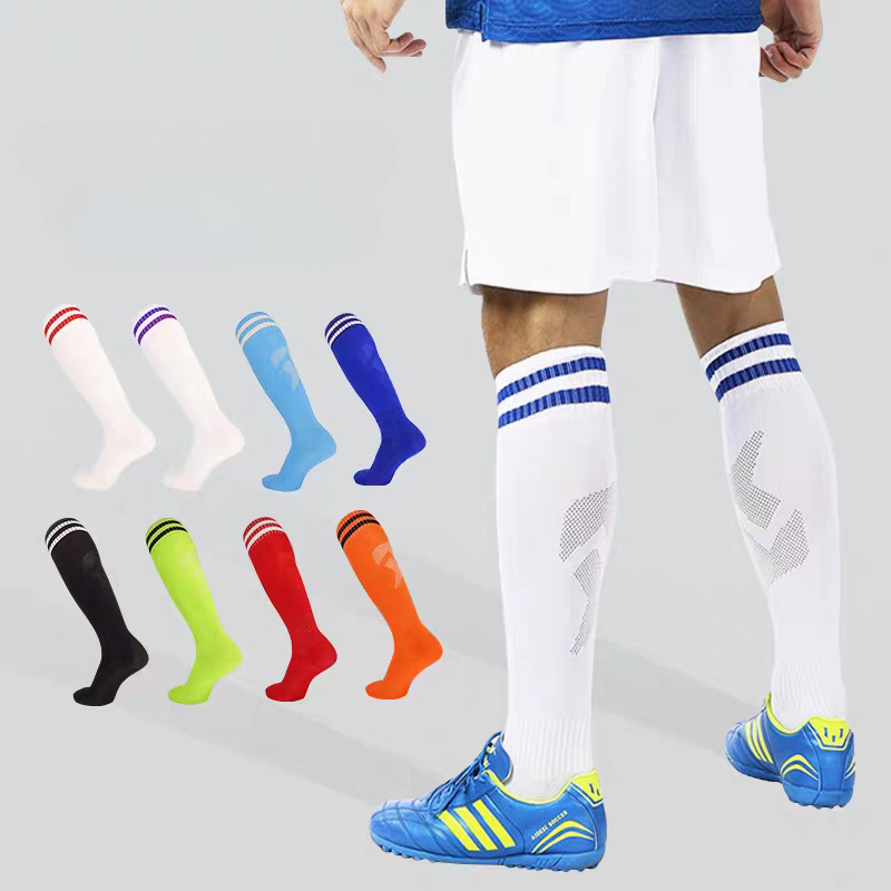 1 Pair Soccer Socks Stripe Knee High Softball Baseball Team Sports Socks Breathable Football Socks for Kids Adults