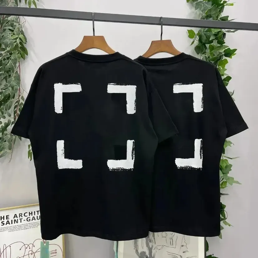 2025 New High-end Brand Logo Print Summer Stylish Cotton Loose T-shirt Tops Crew Neck Oversize Men's Clothing Tees EU Size S-xl