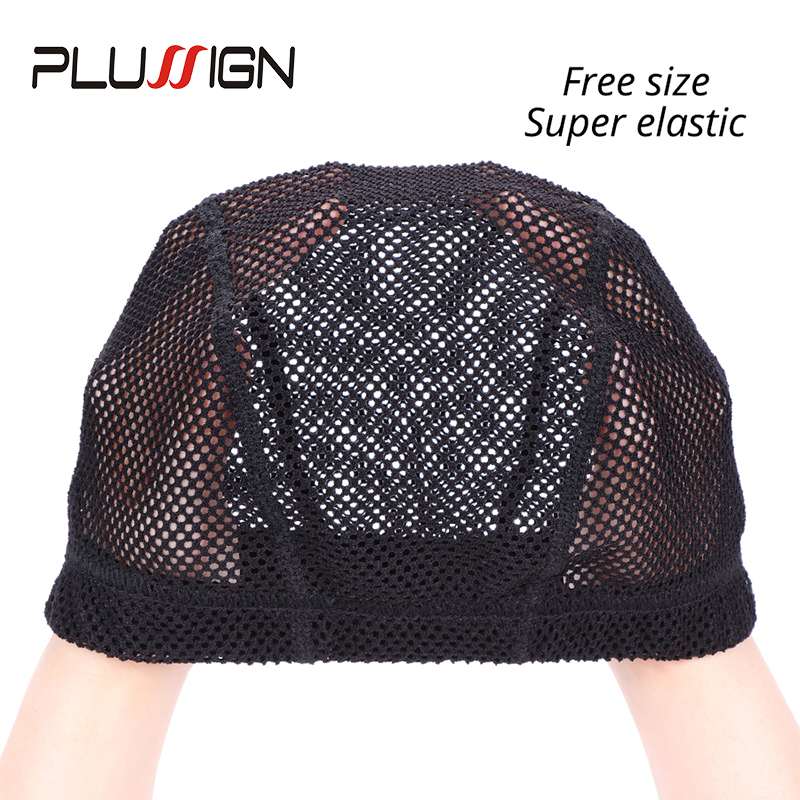 Plussign Soft Crochet Wig Cap Thick Mesh Dome Cap New Wig Caps For Making Big Hole Hair Net 1Pcs/Lot Can Stretch Free Size