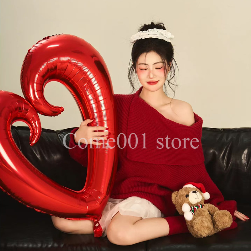 5pcs Gold Red Love Heart Shape Globos Wedding Foil Balloons Birthday Party Decorations Aluminum Marriage Valentine's Day