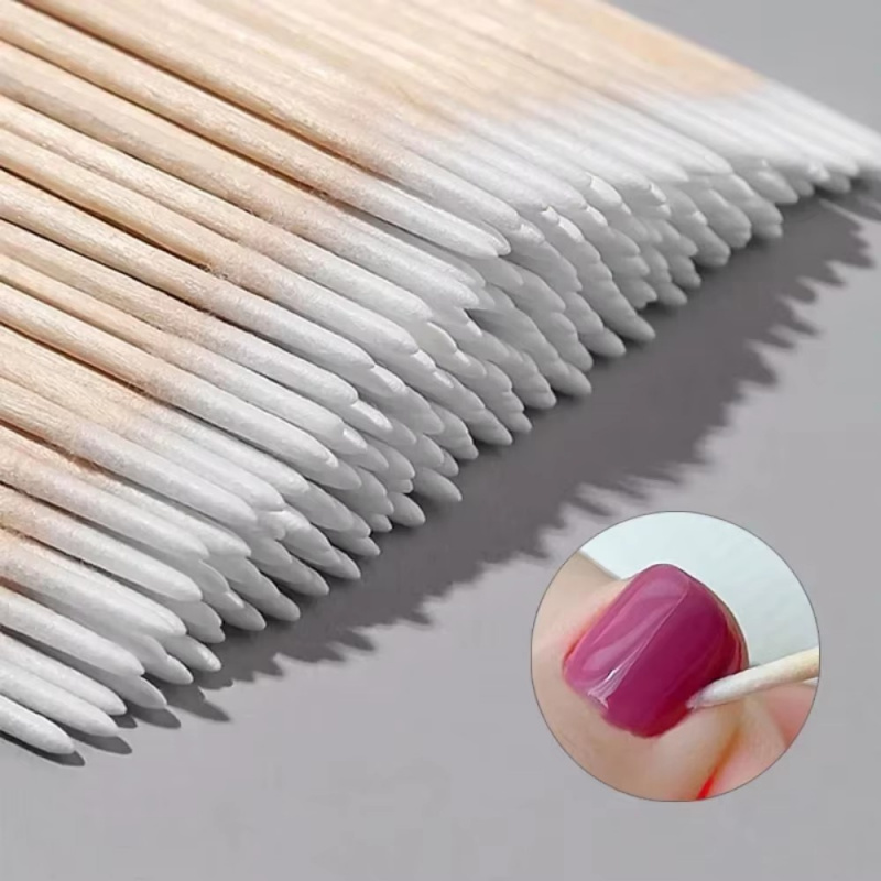 100-600pcs Disposable Cotton Swabs, Lint-Free Microbrushes, Kapok Sticks, Earwax Cleaning Rods, Eyelash Extension Removal Tools
