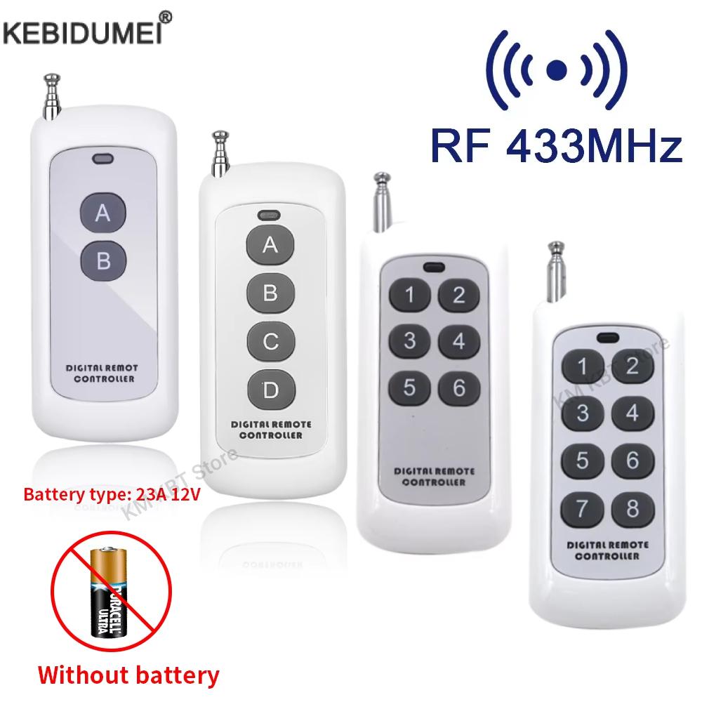 433Mhz Wireless RF Remote Control 1527 Learning Code Transmitter 8 Keys Long Range For Smart Home Garage Door Opener