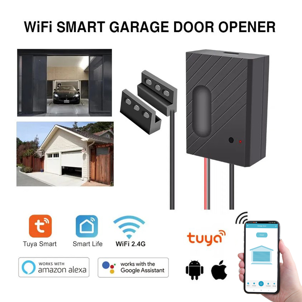 Smart Garage Door Opener DC5V Mobile Phone Remote Tuya Smart Life App Controller Support Alexa & Assistant No need Hub pen gpt