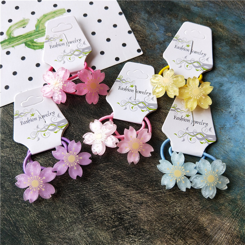 2PCS New Cute Cartoon Sweet Tube Headwear Kids Elastic Hair Bands Children Ropes Girls Accessories Baby Headdress