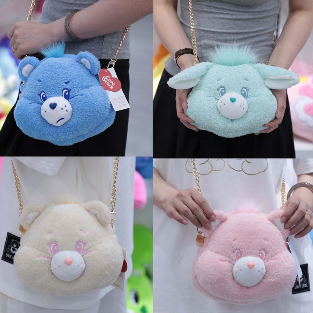 Care Bears 20cm Cute Plush Crossbody Bag Large Capacity Cartoon Shoulder Chain Bag Cosmetic Storage Purse Kawaii Handbag Girls