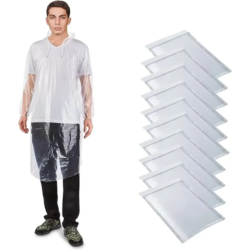 1/2/4/6/8/10Pcs Disposable Waterproof Raincoat Emergency Outdoor Travel Camping Hiking Rainwear Portable Rain Poncho Kid