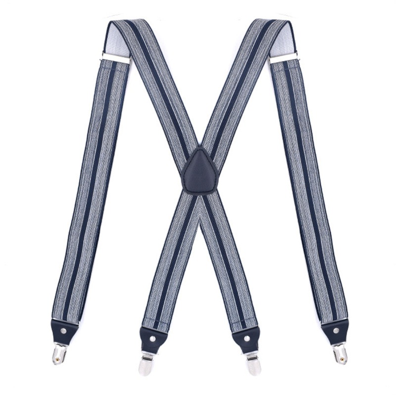 35mm Wide Men Suspenders High Elastic Adjustable 4 Strong Clips Suspender Heavy Duty X Back Trousers Braces