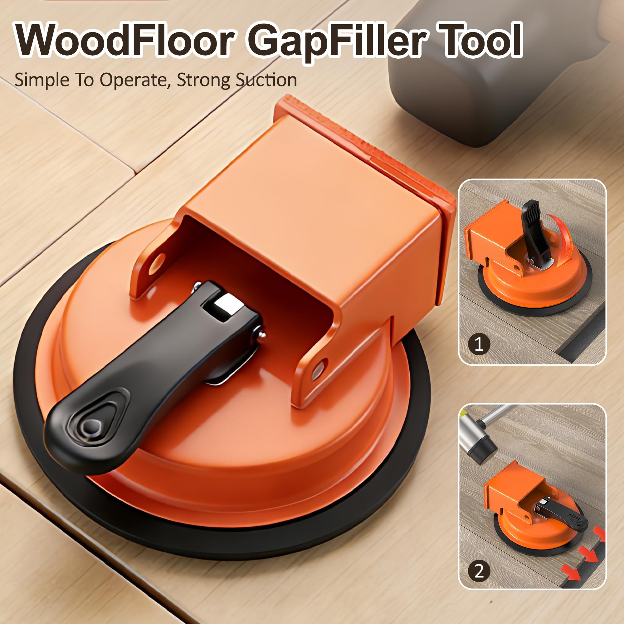 1 Set Floor Gap Fixer Tool Kit Heavy-Duty Plank Grabber Washable Adhesive Pad for Laminate Vinyl and Hardwood Flooring Repair