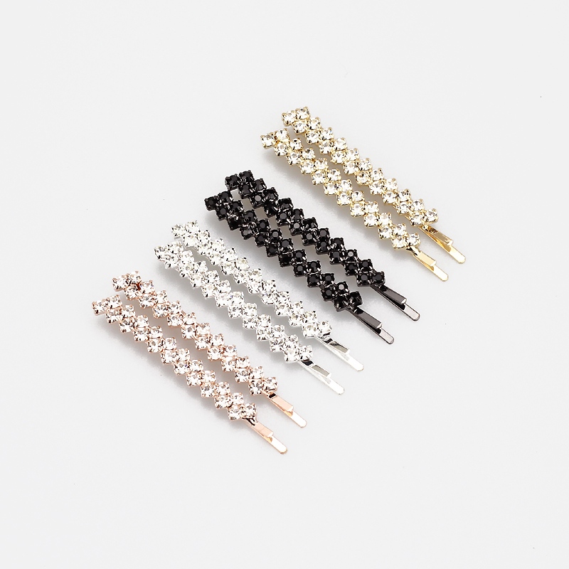 1 Pair Luxury Round Crystal Hair Clip Circle Diamante Vintage Barrette For Women Girls Chic Hair Accessories