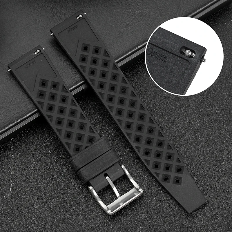 20mm 22mm Premium Grade Soft Waterproof Watch Strap for Quick Release Watchbands Tropic Strap