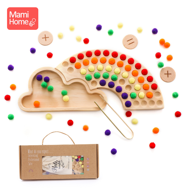 Rainbow Board Wooden Toys Color Sorting Sensory Toys Kids Montessori Educational Toys  Fine Motor Skills Activities for Children