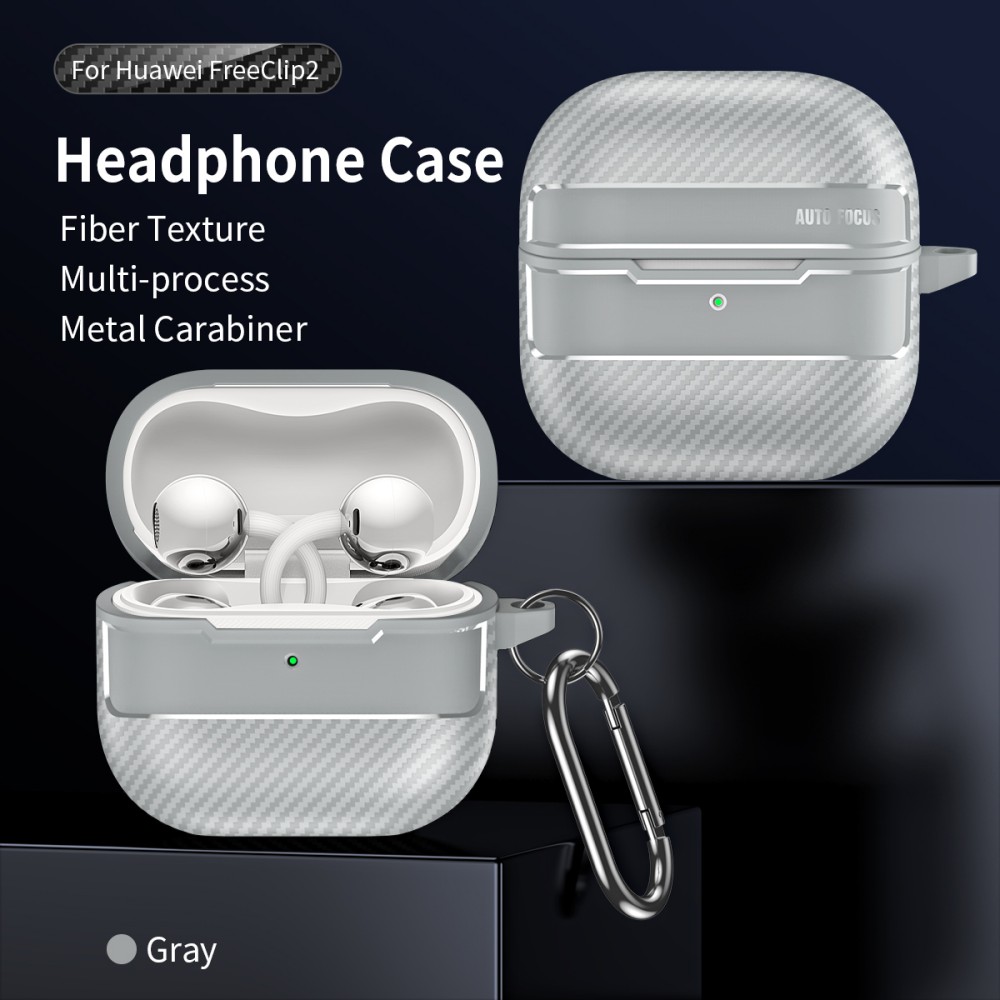 Fiber Textured Earphone Cover For FreeClip2 Case Headphone TPU Protective Cases For FreeClip 2 Sleeve With Buckle