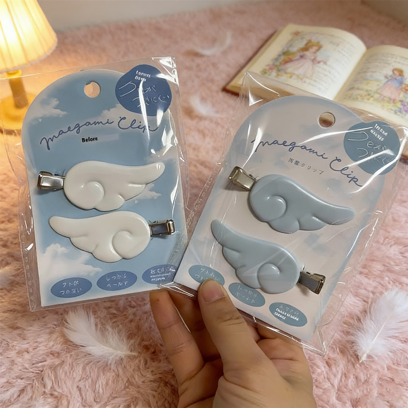 NEW Japanese Style Hair Clips - Cute Angel Wing Barrettes 1 Pair | Y2K Sweet Hair Accessories, Kawaii Hairgrips for Women Girls