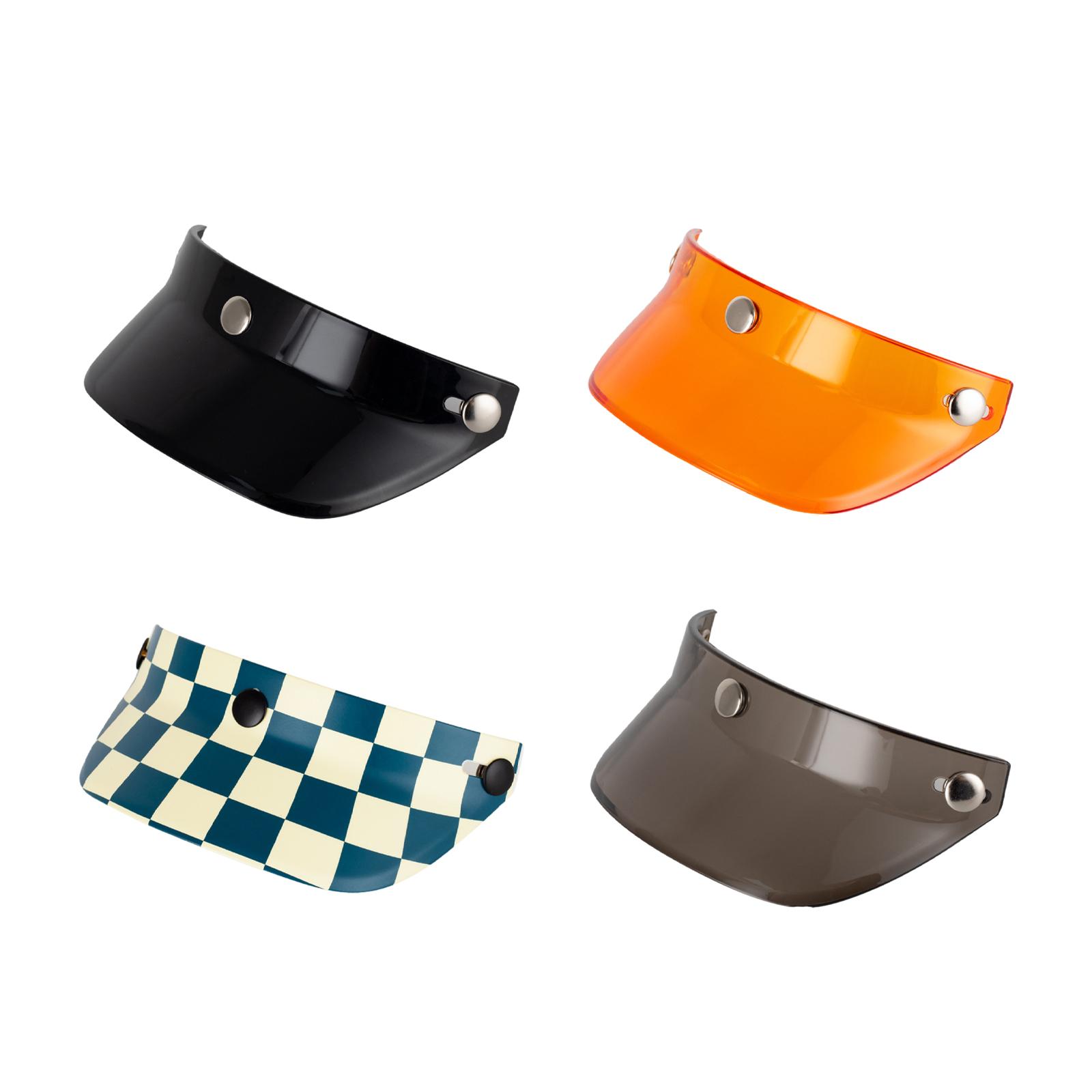 Helmet Visor Peak 3 Snap Visor Sunshield Peak for Helmets with 3 Buttons 3/4 Helmets Retro Helmets Parts Easy to Install