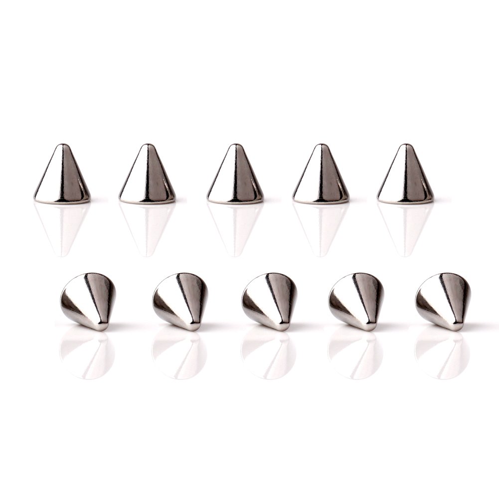 2.5mm-6mm Size Replacement Spikes Cone For Nose/Lip/Eyebrow Body Jewelry Piercing Barbell Parts 16G 14G Pack of 10