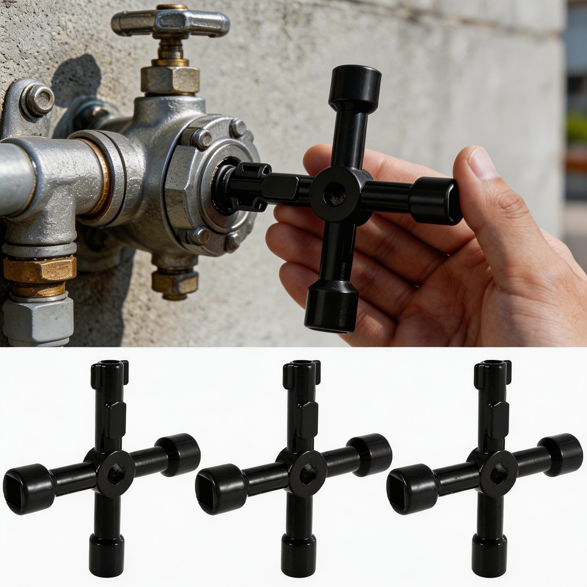 12/6/1Pc Cross Switch Key Universal Multifunc 4 Ways Cross Triangle Wrench for Repair Elevator Electrical Cupboard Box Cabinet