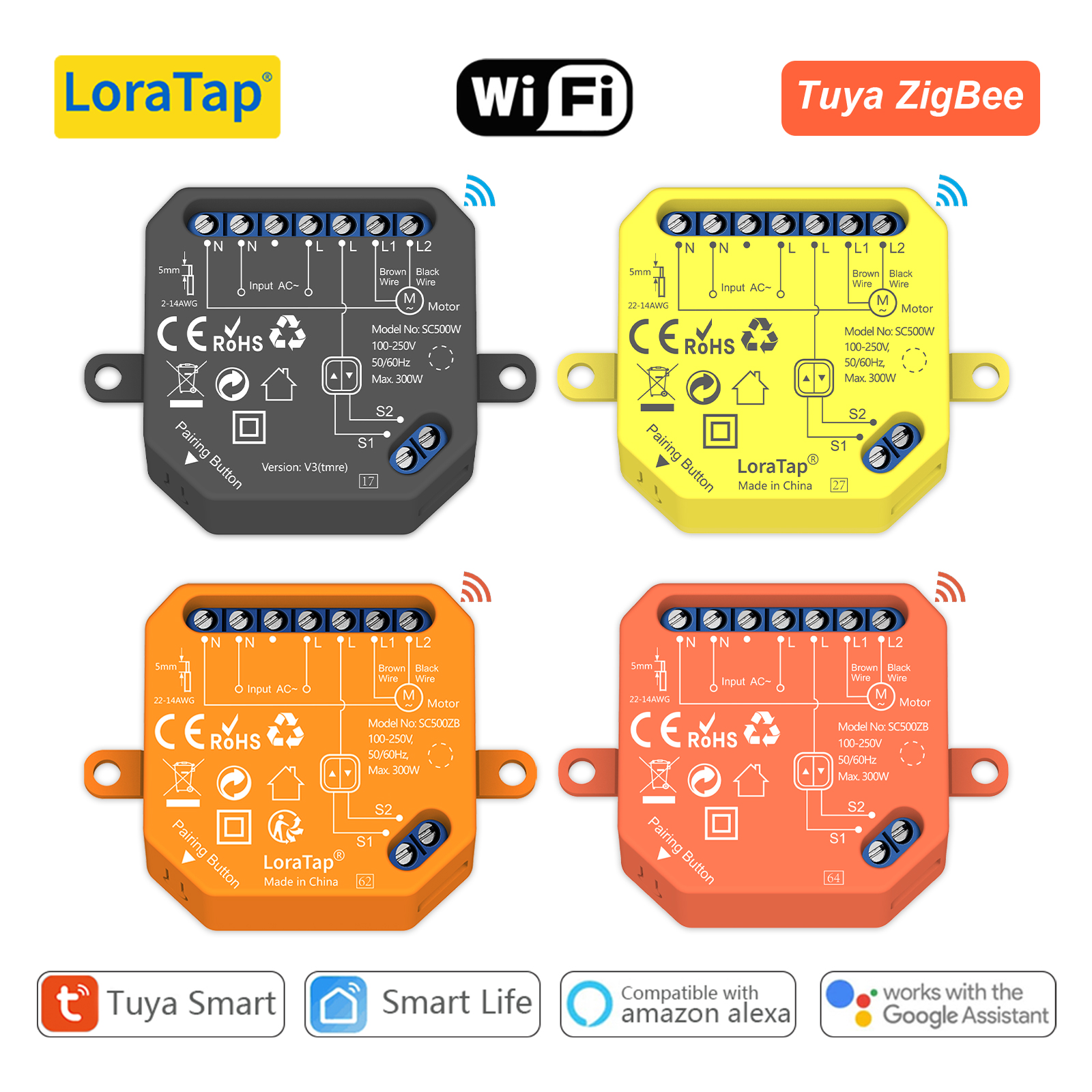 LoraTap Tuya Smart Curtain Switch Percentage Remote Control Assistant Alexa Home Automation