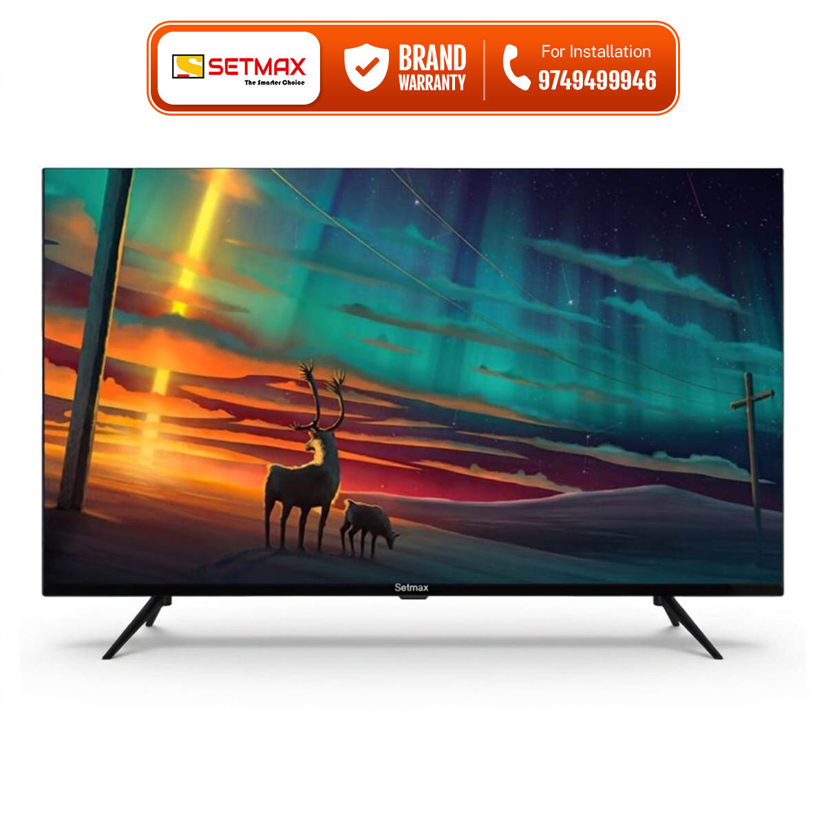 SETMAX 32" TV Smart Frameless LED Television