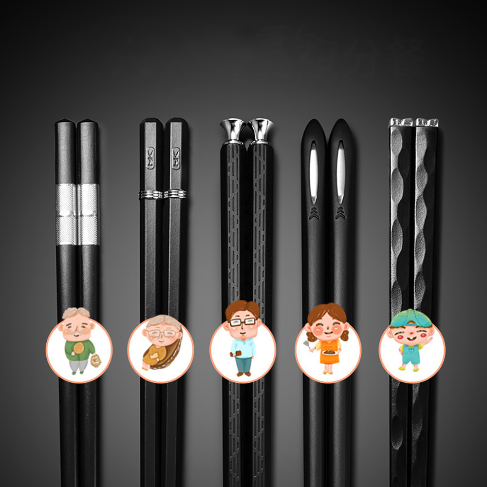 5Pairs High Quality Japanese Non-Slip Chopsticks Korean Hotel Restaurant Portable Healthy Food Stick Sushi Kitchen Chopsticks