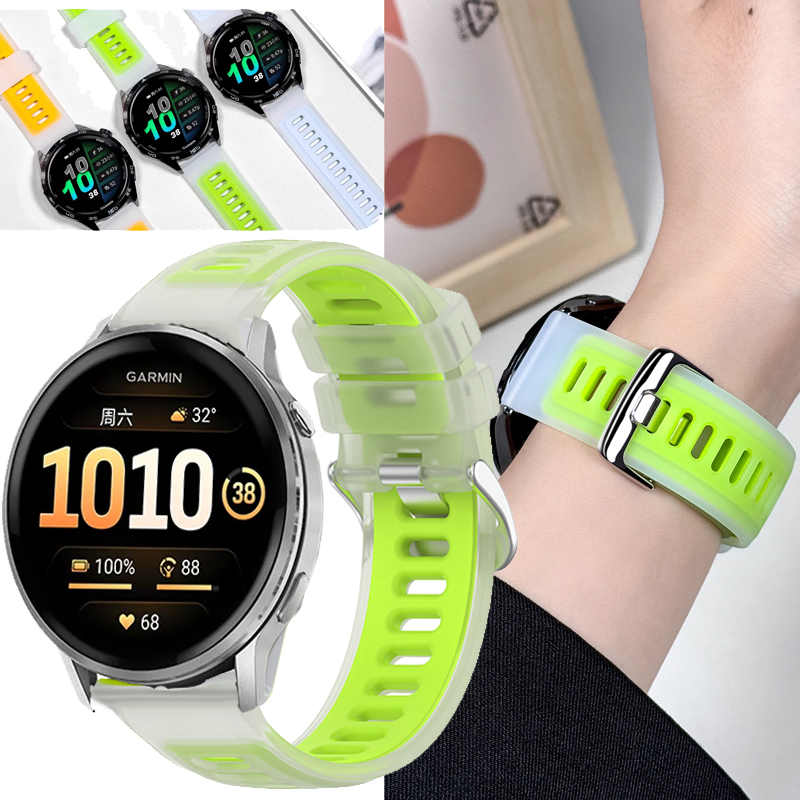 20mm 22mm Silicone Band For Garmin Venu 4 45mm/Garmin Venu 2 3/Vivoactive4 5 6/Forerunner 55 158 245 255 265 645 970 Jelly Strap