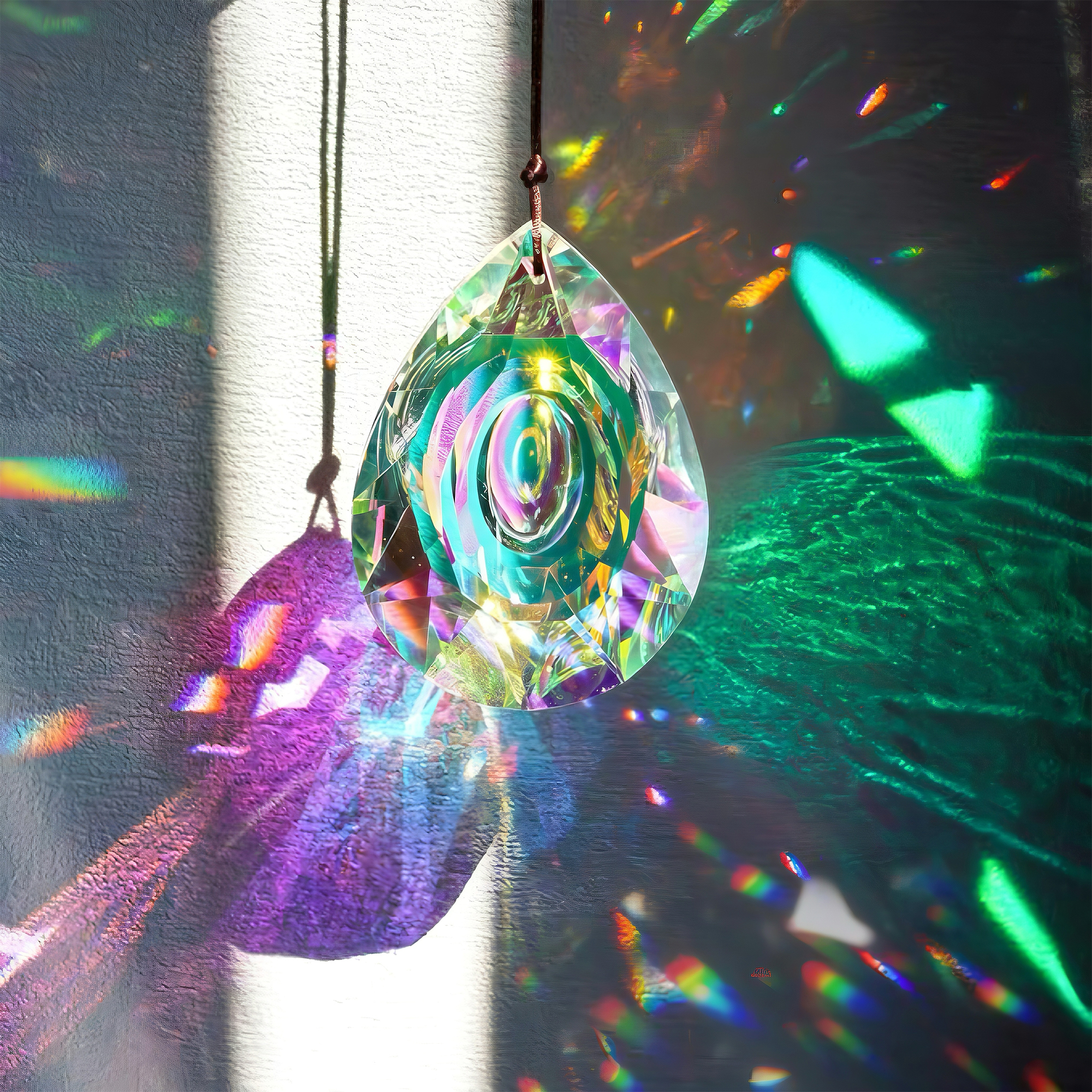 Large Crystal Rainbow Prism Pendant Sun Catcher Hanging Decor with Light Refraction Wedding Decor Home Wedding Party Decoration pen gpt