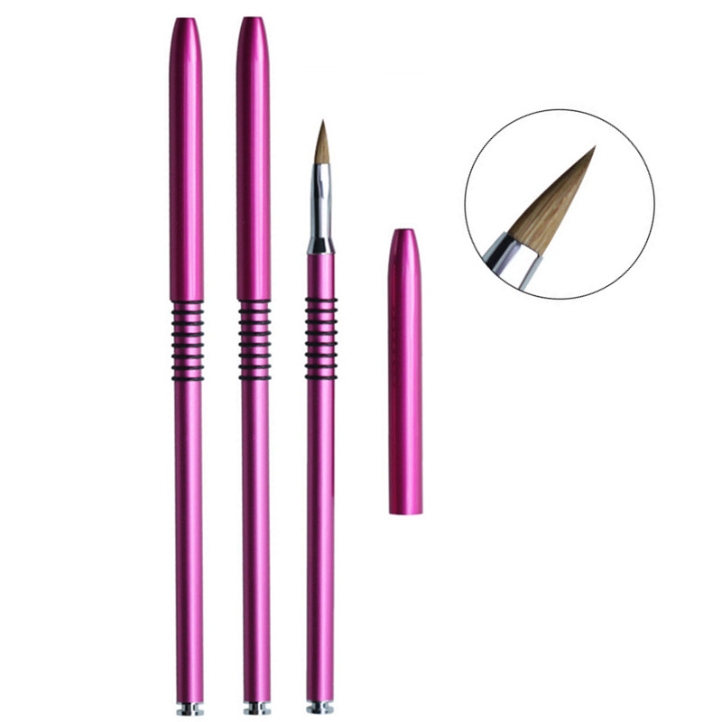 1PC Butterfly Buckle Round Wood Handle Nail Art Brush Painting Line Pen Liner Gradient Flat Round French Manicure Tools pen gpt