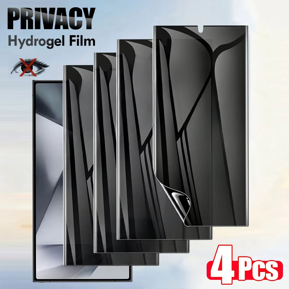 NNBILI 4Pcs Anti Spy Soft Hydrogel Film for S25 S24 S23 S21 S22 Ultra Screen Protector for Note 20 10 9 8