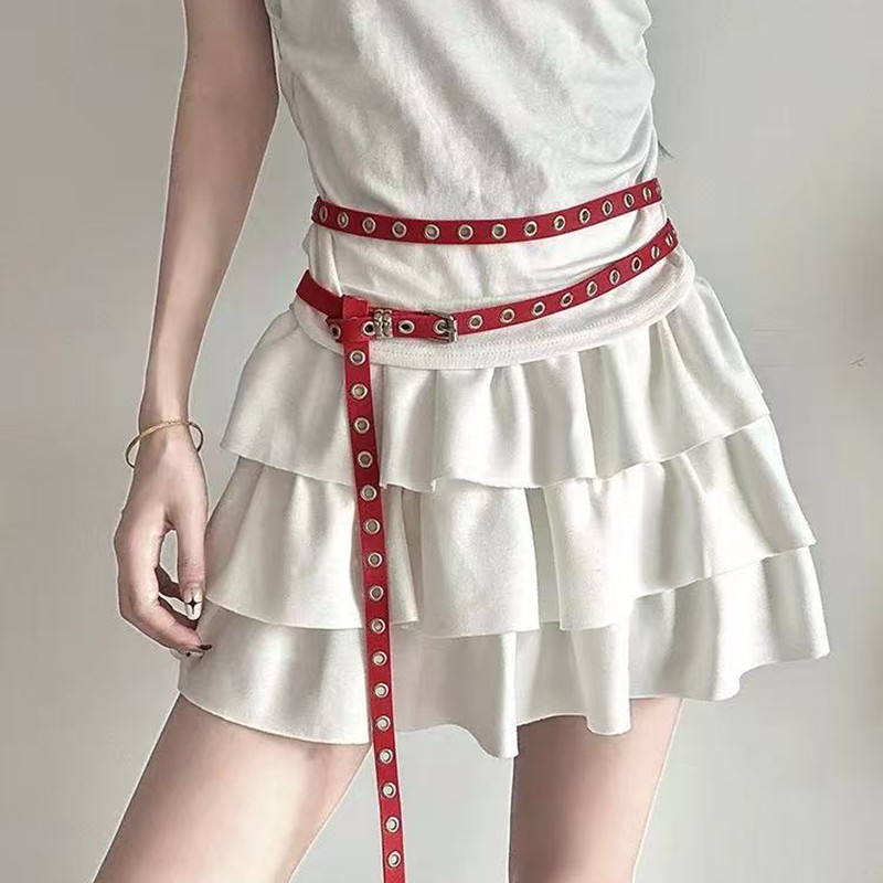 Waist belt female decoration with skirt 2026 new small-group versatile belt waist accessory ins net red black belt