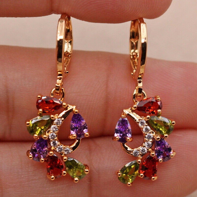 1 Pair Women's Fashion Pendant Earrings - inlaid Sparkling Water Drop Shaped Synthetic Zircon - without b pen gpt