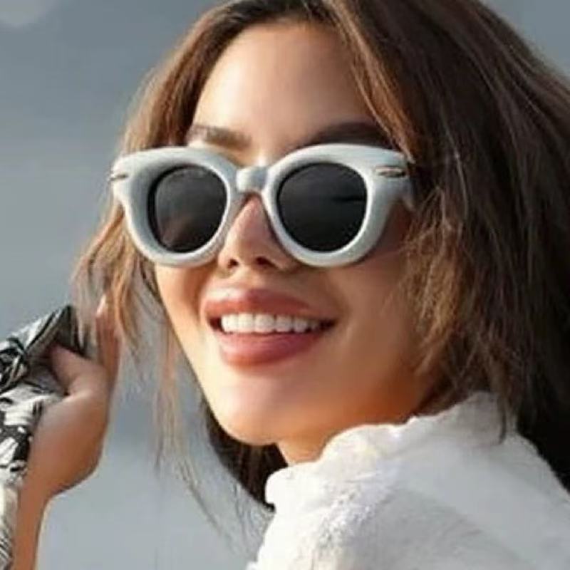 Thick Frame Sunglasses Bubble Exaggerated New Trendy Round Sunglasses Personality Meter Nail Sunglasses 7783