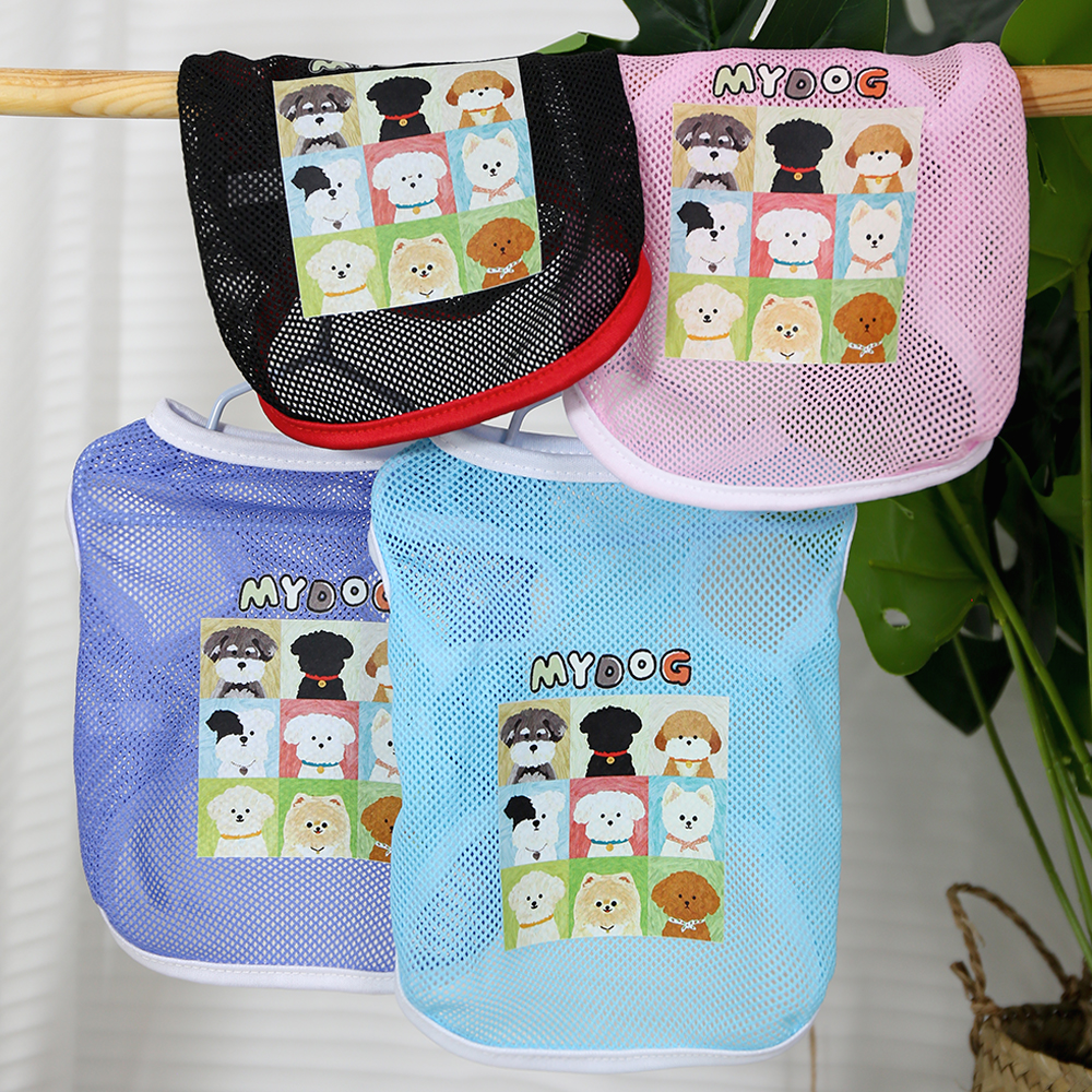 Original Cat and Dog Summer Mesh Breathable Pet Thin Cute Cartoon Printed Clothes Bomei Golden Hair Bears Universal