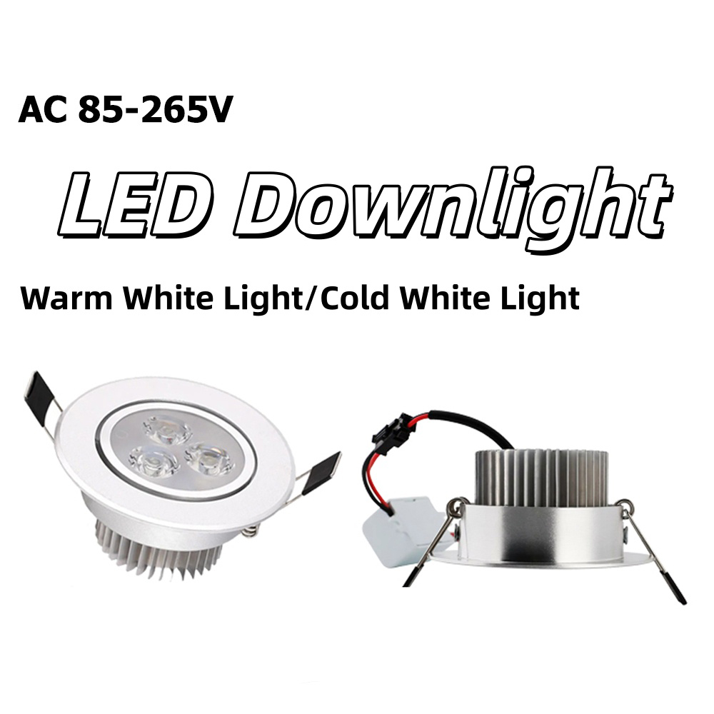 3W LED Recessed Ceiling Down Light Panel Lamp Cool Warm White Light 220V 110V LED Downlight Spotlight for Home Office Hotel