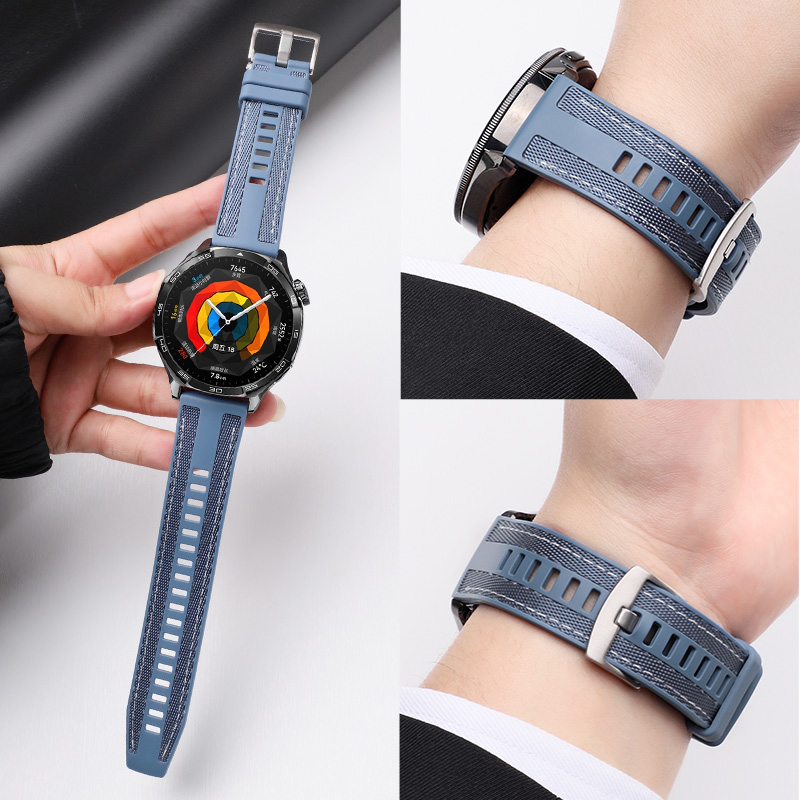 20mm 22mm Official Nylon Strap For HUAWEI WATCH GT 5 4 3 2 46mm 42mm Galaxy Watch 7-FE-6-5-pro 44/40mm Composite Silicone Band