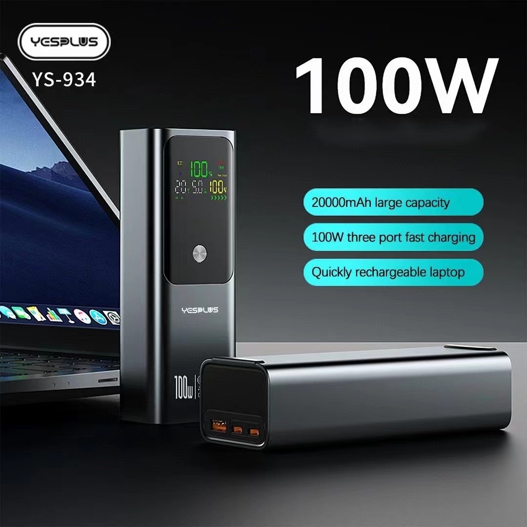 Yesplus PD 100W LED Display High Speed Fast Charging Power Bank Light Weight 20000mAh
