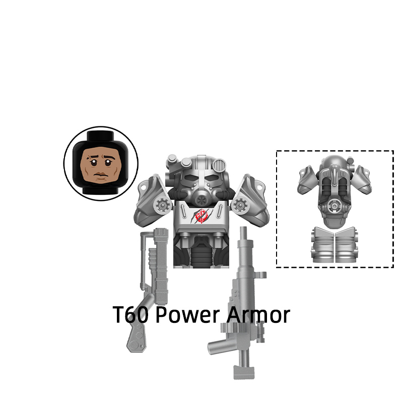 T60 Power Armor Model Building Block Set Children's Toy MY701-705 Suitable for Film and Television Enthusiasts to Collect