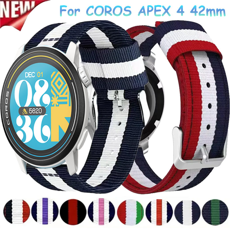 22mm Canvas Nylon Band For COROS PACE 4-3-Pro/APEX 4 42mm Comfortable Bracelet For CMF Watch 3-2-1 Pro/Suunto Vertical 2-Race 2