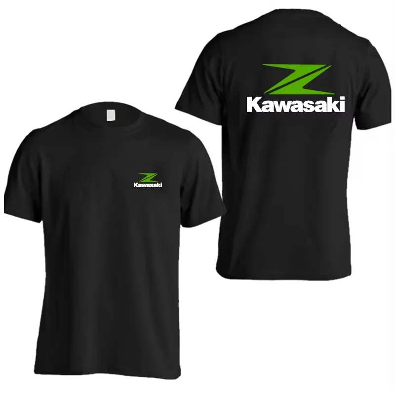 2025 Kawasaki Motorcycles logo Z Men's Summer pure cotton T-shirt Women's outdoor new T-shirt Street casual couple top