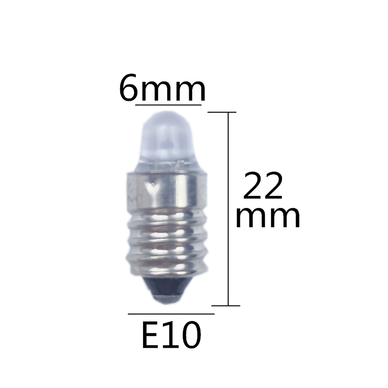 2Pcs 2025 New Replacement E10 Led Flashlight Bulb DC 3V 6V Instrument Bulb Indicator Lamp Warm White Bulb Bike Lamp