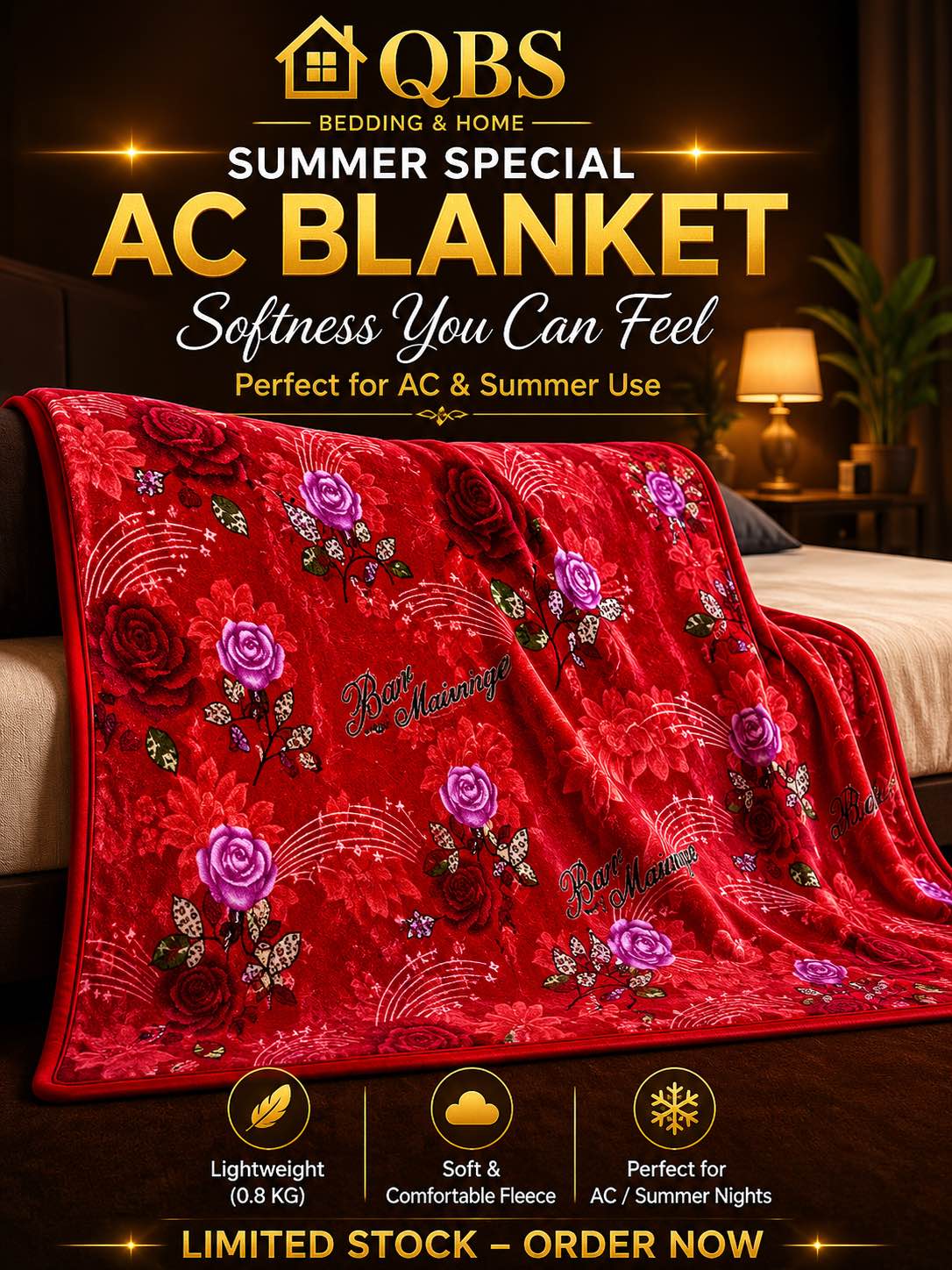 Polar Fleece Texture Printed Blanket 1.8 mx2.3m