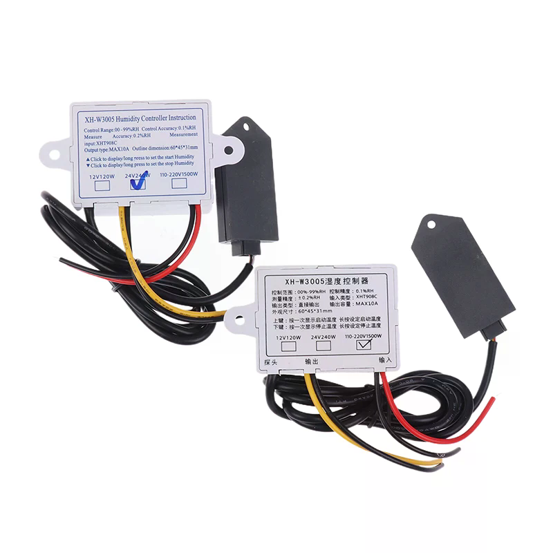 Humidity Control Switch + Sensor - XH-W3005 Hygrometer Digital Humidistat 12V 24V 220V Regulator