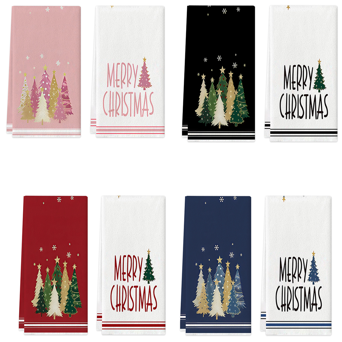 2 pink tree kitchen towels, available in various colors and styles, multifunctional towels for dec