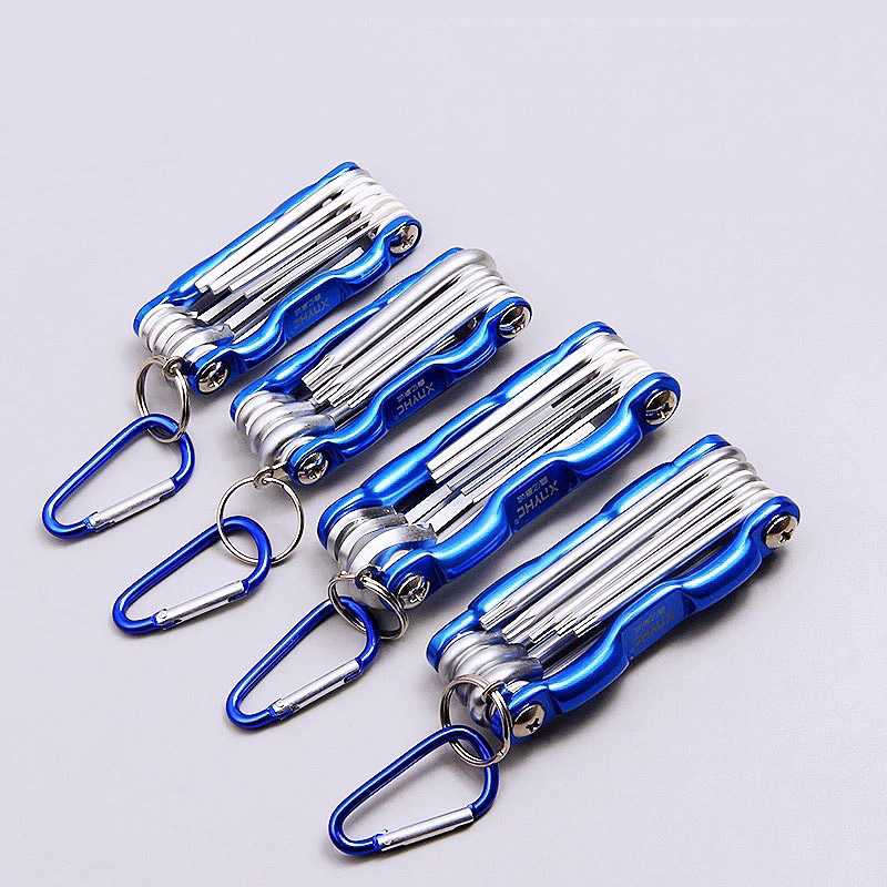 Folding Portable Hexagonal Wrench Set Metal Metric Chave Allen Key Hex Screwdriver Wrenches Hand Tool Repair Tools