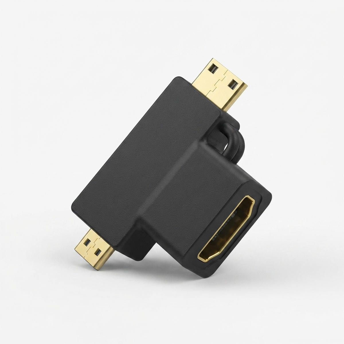 Micro + Mini Hdmi Male To Hdmi Female Adapter