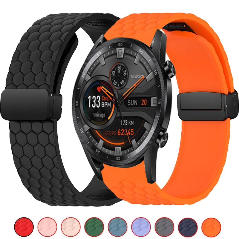 Silicone Strap For TicWatch Band Pro 3 Ultra E3 E2 S2 Pro X GTW Soort 22mm 20mm Magnetic Bracelet Correa Smartwatch Accessories