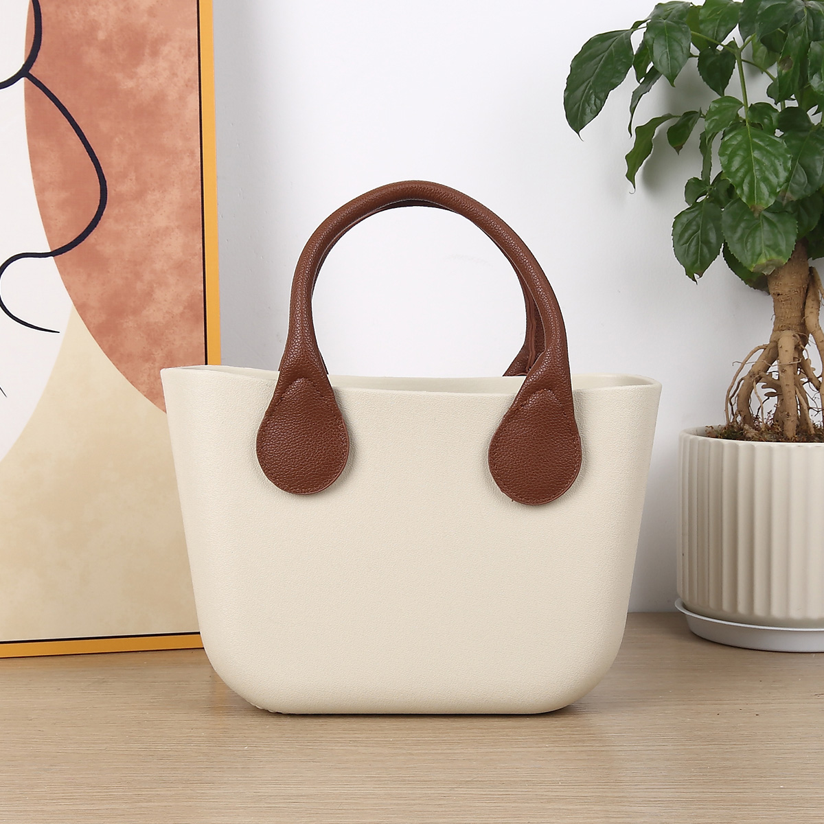 EVA Light Luxury High Appearance New Solid Color Waterproof DIY Outdoor Waterproof Beach Bag Large Capacity Popular Portable Han