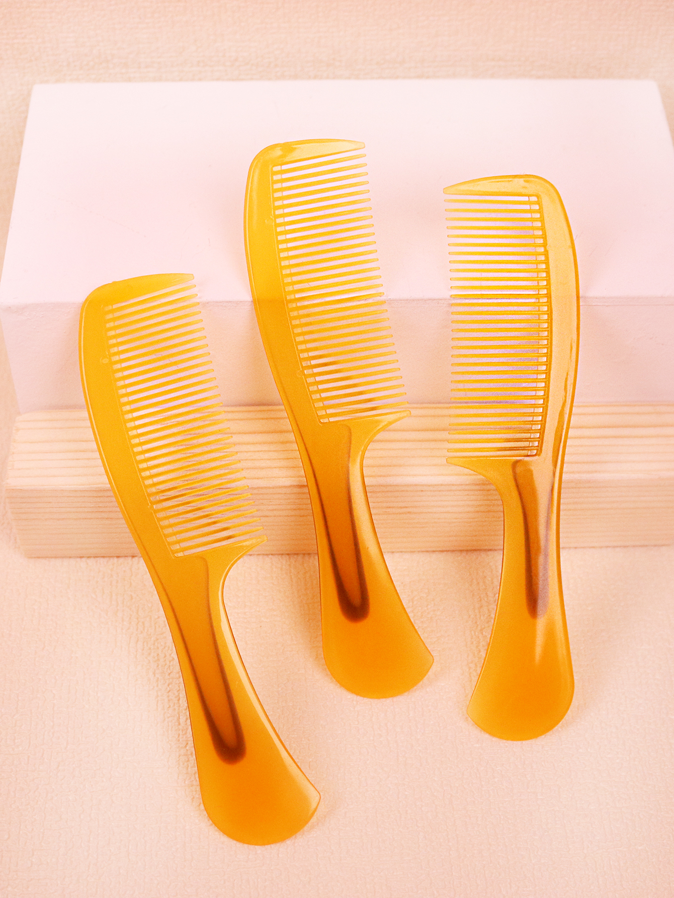 3PCS durable plastic anti static wrinkle hair comb suitable for curly and wet hair